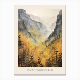 Autumn Forest Landscape Yosemite National Park Poster Canvas Print