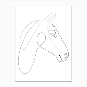 One line horse - H3 Canvas Print