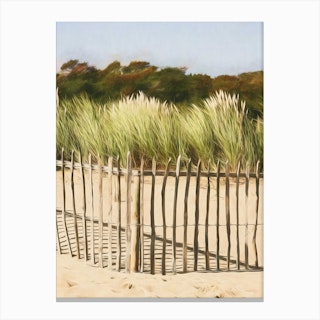 Beach Fence Patterns Canvas Print