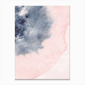 Sand Pink And Navy Watercolour 5 Canvas Print