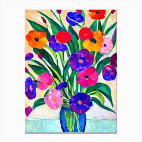 Zantedeschia Floral Abstract Block Colour 1 2 Flower Canvas Print