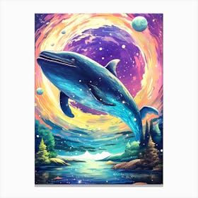 Whale In Space Canvas Print