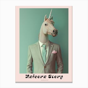 Toy Pastel Unicorn In A Suit 1 Poster Canvas Print