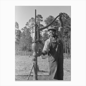 Untitled Photo, Possibly Related To Fsa (Farm Security Administration) Client Pumping Water From His Sanitary Well Canvas Print