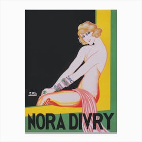 Nora Divry, Woman Entertainer, Vintage Poster Canvas Print