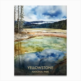 Yellowstone Park Watercolour 4 Canvas Print