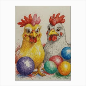 Easter Chickens Canvas Print