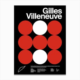 Mid Century Dark Gilles Villeneuve F1 Canvas Print