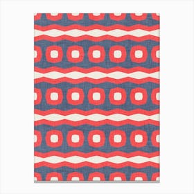 Modern Geometric Waves In Nautical Charm Canvas Print