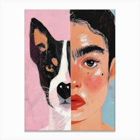 Dog And Girl Canvas Print Canvas Print