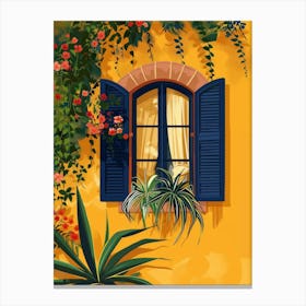 Window With Blue Shutters 1 Canvas Print