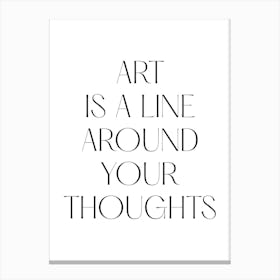 Art Is A Line Around Your Thoughts Klimt Quote Canvas Print