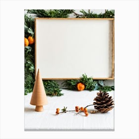 Christmas Tree And Pinecones Canvas Print