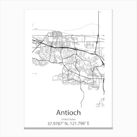 Antioch,United States Minimalist Map Canvas Print