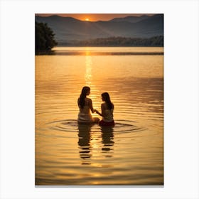 Sunset By The Lake Canvas Print