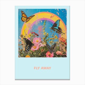 Fly Away Butterfly Poster 3 Canvas Print