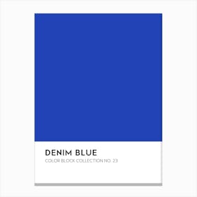 Denim Blue Color Block Collection Wall Canvas Print