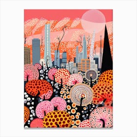 London, Illustration In The Style Of Pop Art 2 Canvas Print