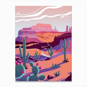 Cactus Desert Landscape Canvas Print