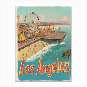 Aihrgdesign A Classic 1960s Travel Poster For Los Angeles 2 Canvas Print