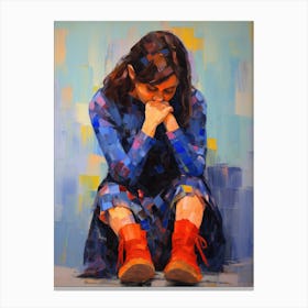 'A Girl In Blue' Canvas Print