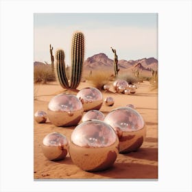 Disco Balls 3d In The Desert 2 Canvas Print