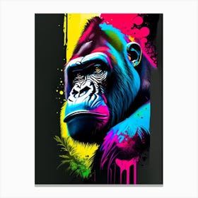 Gorilla With Graffiti Background Gorillas Tattoo 1 Canvas Print