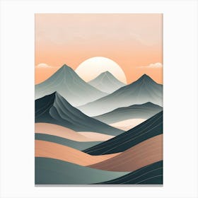 Abstract Mountain Landscape At Sunset Canvas Print