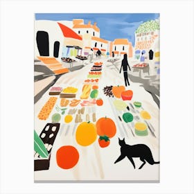 The Food Market In Ibiza 2 Illustration Canvas Print