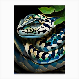 Gaboon Viper Snake Vibrant Canvas Print