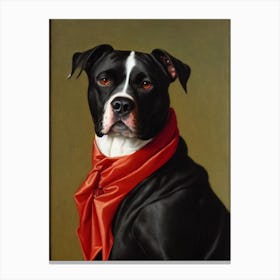 American Staffordshire Terrier Renaissance Portrait Oil Painting Canvas Print