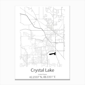 Crystal Lake, United States Minimalist Map Canvas Print