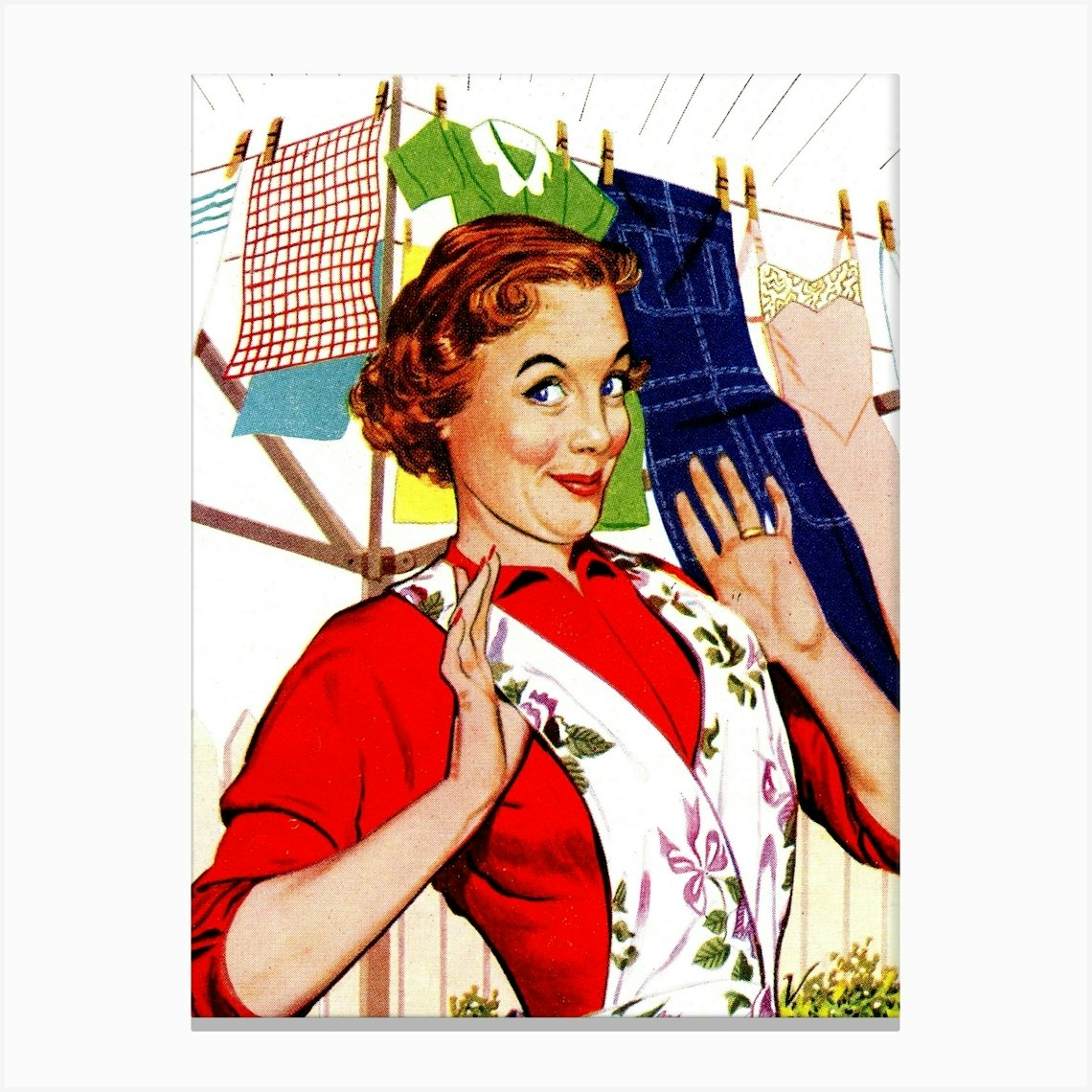 All Clothes Are Washed, Funny Vintage Advertising Poster Canvas Print by Vintage Spirit