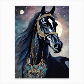 Black Horse Painting Canvas Print