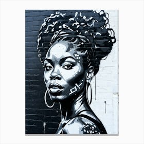 Graffiti Mural Of Beautiful Black Woman 236 Canvas Print