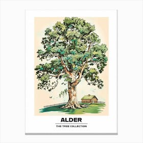 Alder Tree Storybook Illustration 2 Poster Canvas Print