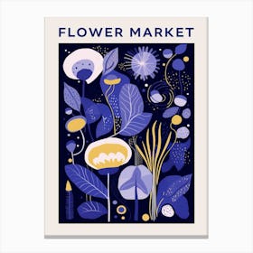 Blue Flower Market Poster 4 Canvas Print