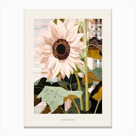 Flower Illustration Sunflower 1 Poster Canvas Print