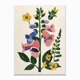Painted Florals Foxglove 4 Canvas Print