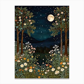 William Morris Night In The Garden 6 Canvas Print