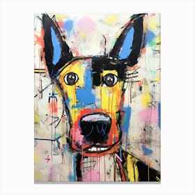 Paws and Pigments: Neo-Expressionist Canine Poetry, dog Canvas Print