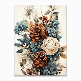Bouquet Of Flowers Pine cone Canvas Print