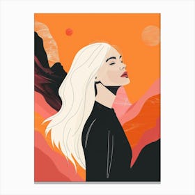 Girl With Long Hair 15 Canvas Print