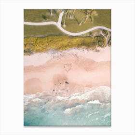 Aerial Valentine's Heart - Hawaii Beach Photography Canvas Print
