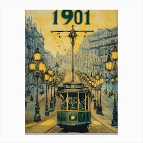 Aihrgdesign A Vintage Travel Poster Of An Electric Tram Glidi 25bf6cc8 D0c6 4d3f 9e12 7cfffa85fc8d 0 Canvas Print