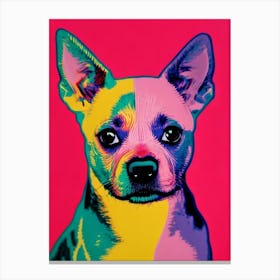 American Hairless Terrier Andy Warhol Style dog Canvas Print