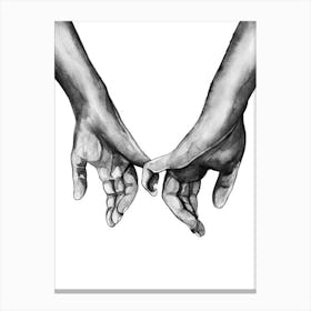 Two Hands Holding Hands Canvas Print