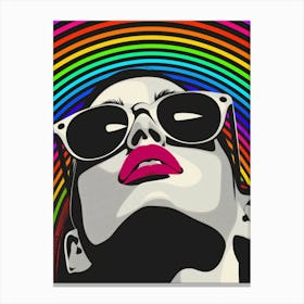 Sexy Woman In Sunglasses Canvas Print