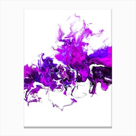 Purple Colorful White Wave Canvas Print