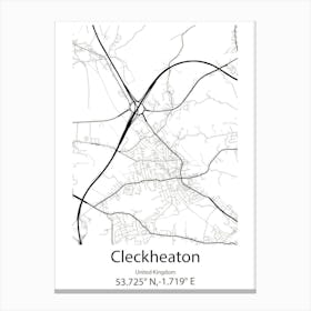 Cleckheaton,United Kingdom Minimalist Map Canvas Print